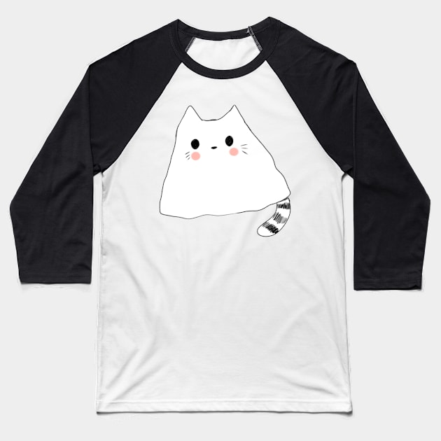 Spooky ghost cat Baseball T-Shirt by Mayarart